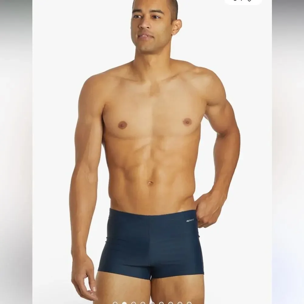 SPORTI Solid Swim Short Mens Size 36 Navy New
